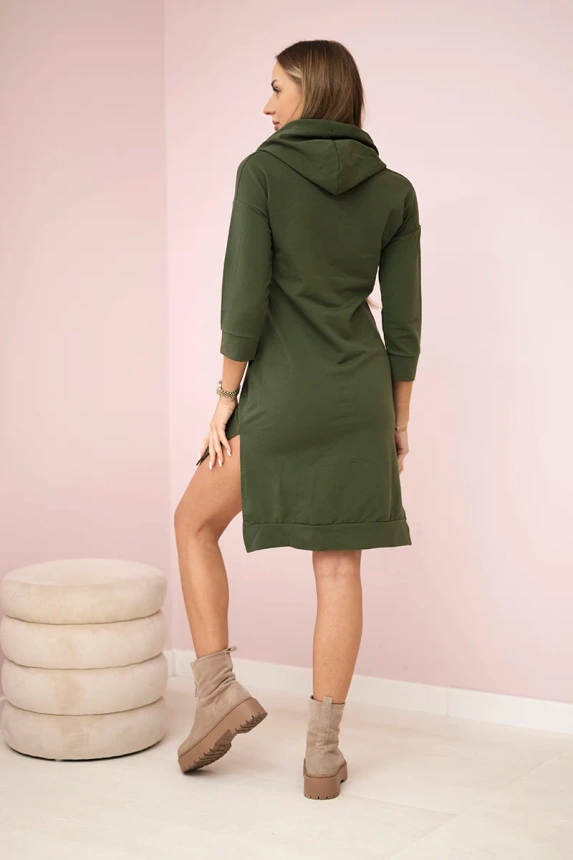 14557_2 Suknelė su ilgesne nugara ir spalvingu raštu - Image 3