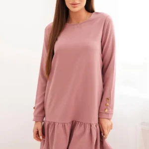 Suknelė su raukiniais tamsiai