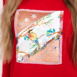 Suknelė su 3D paukščių grafika