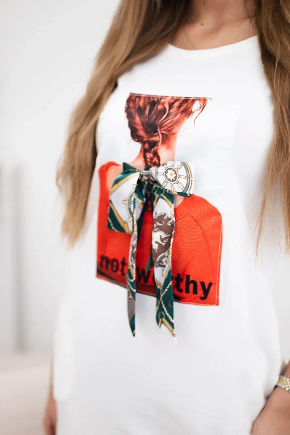 17007_2 Įsidėmėtina ecru 3D grafinė suknelė - Image 3