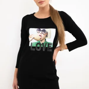 Meilės spausdinimo suknelė