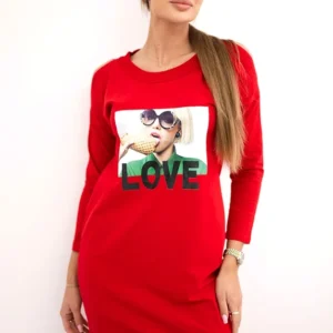 Meilės spausdinimo suknelė