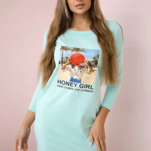 Medaus mergaitė atspaudo suknelė