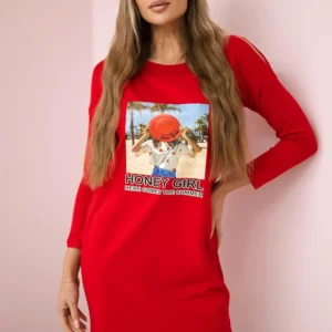 Medaus mergaitė spausdinti suknelė