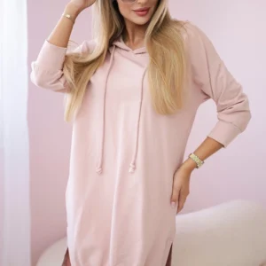 Suknelė su gobtuvu ir ilgesne nugara tamsiai