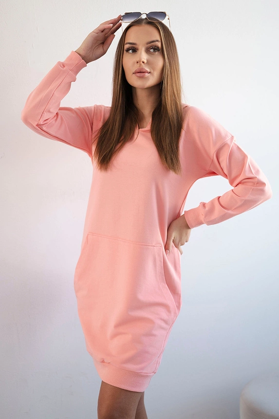 17905_3 Abrikosinė suknelė su gobtuvu - Image 2