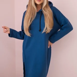 Suknelė su gobtuvu ir šoniniu švarku