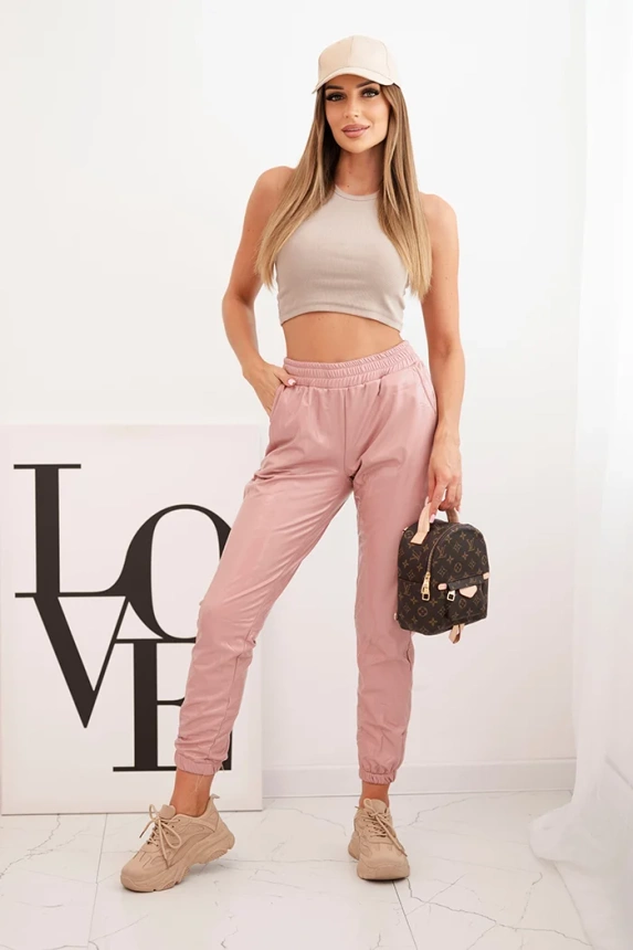 18829_1 Dvisluoksnės veliūro kelnės tamsiai - Image 2