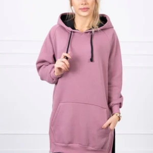 Dvispalvė suknelė su gobtuvu tamsiai