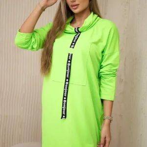 neoninė suknelė su kaklaraiščiais