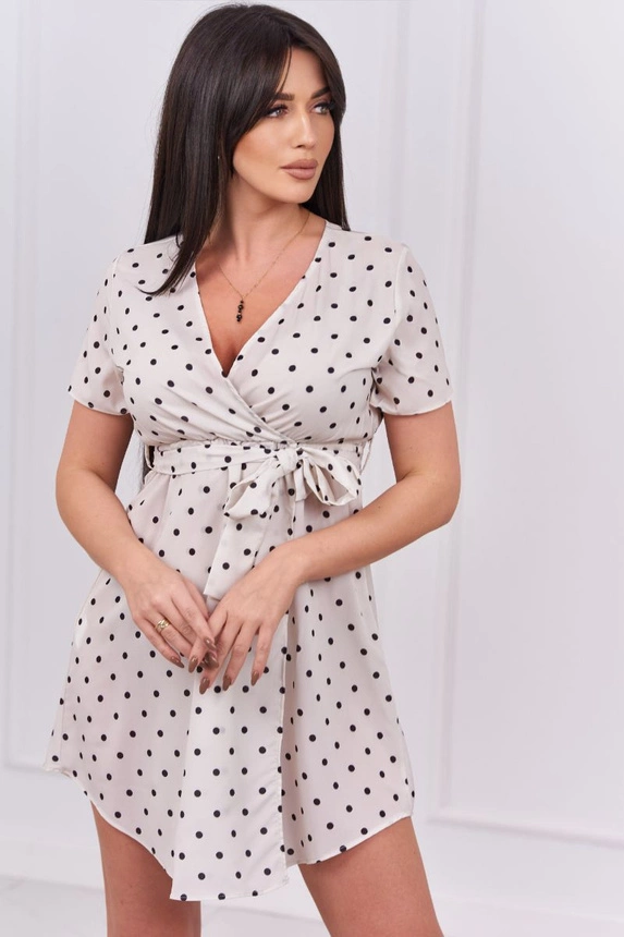 19908_11 Ecru polka dot suknelė - Image 2