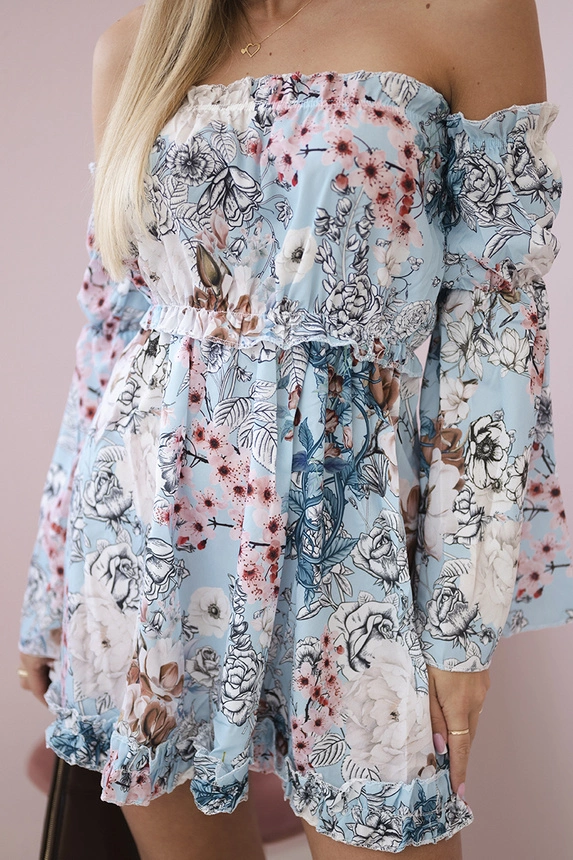 19962_3 gėlėta spanga suknelė - Image 4