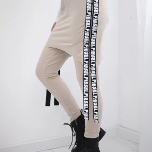 Kelnės / kostiumas su užrašu "selfie" smėlio