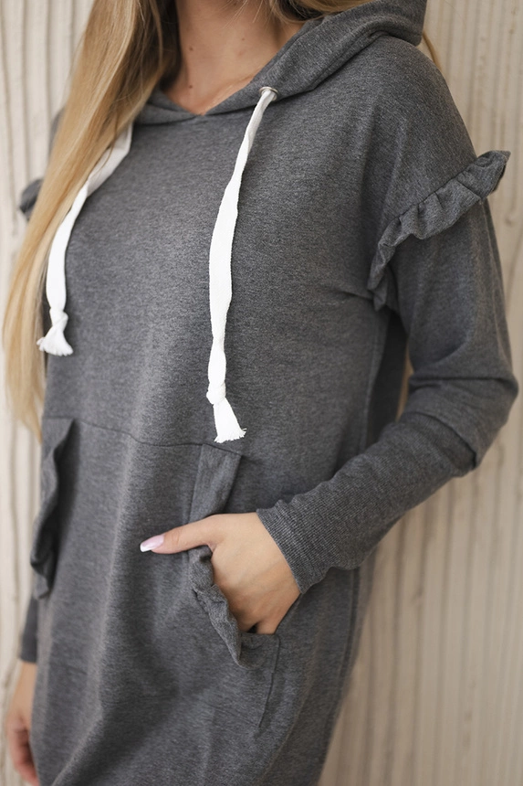 20812_4 suknelė su dekoratyviniais raukiniais ir gobtuvu - Image 4