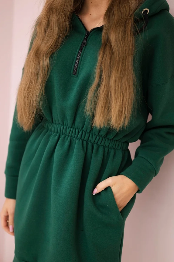 21714_2 Apšiltinta suknelė su gobtuvu tamsiai - Image 3