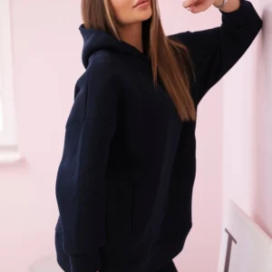 Apšiltintas su marškinėliais su gobtuvu tamsiai