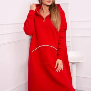 Apšiltinta suknelė su gobtuvu