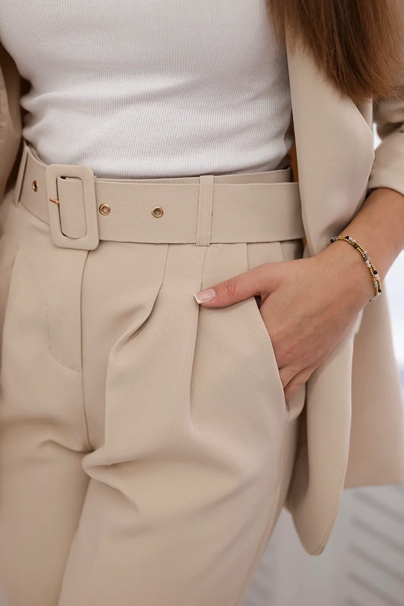 24034_4 Elegantiškas švarkas ir kelnės tamsiai smėlio - Image 5