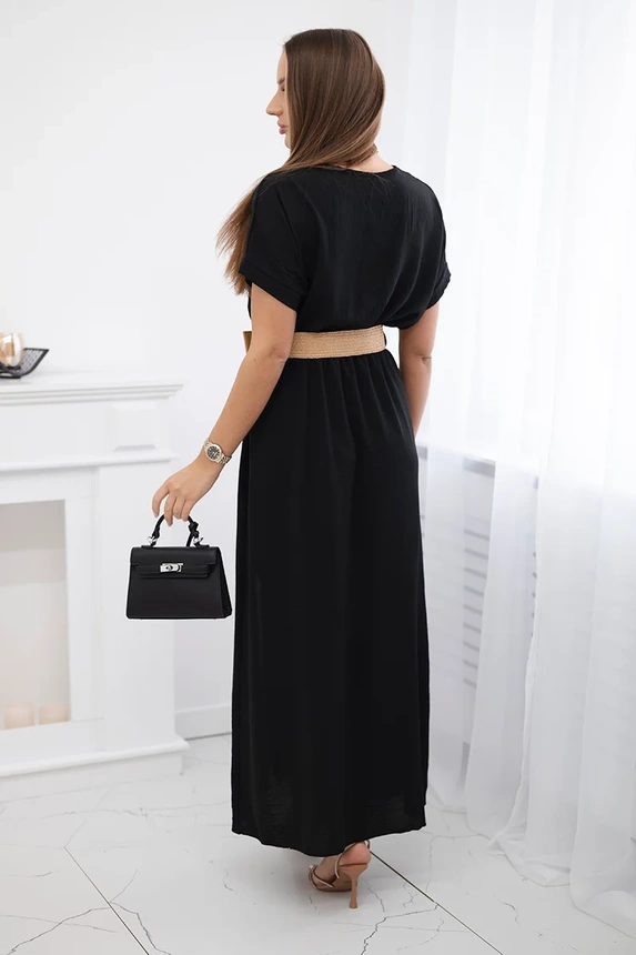 24055_2 Ilga suknelė su dekoratyviniu diržu - Image 3