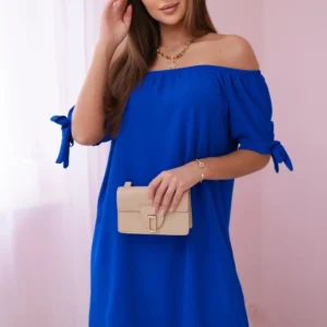 Suknelė surišta ties rankovėmis rugiagėlių