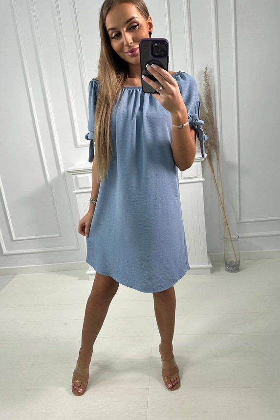 24352_5 Suknelė surišta ties rankovėmis šviesus audinys - Image 5