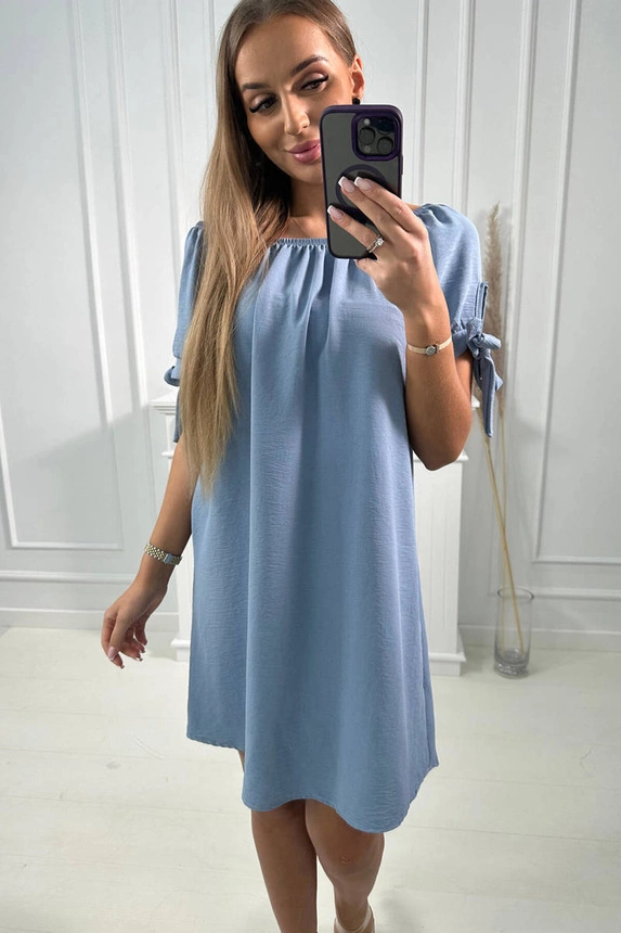 24352_6 Suknelė surišta ties rankovėmis šviesus audinys - Image 6