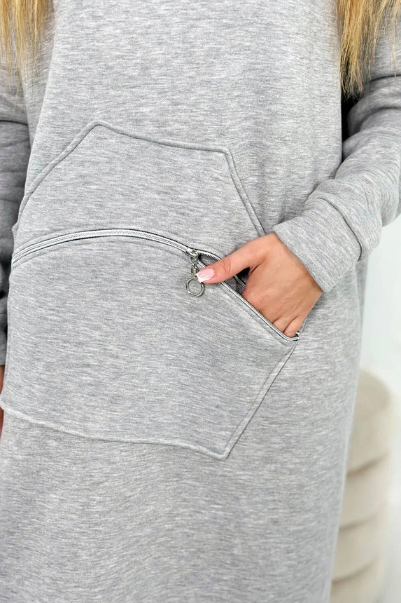 25519_4 Apšiltinta suknelė su gobtuvu rugiagėlių - Image 4