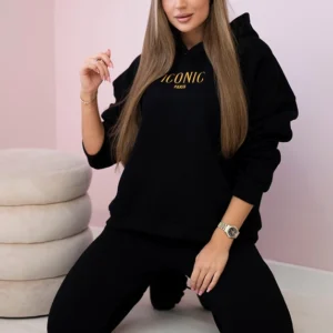 Izoliuotas medvilnės , džemperis su siuvinėtomis + kelnės