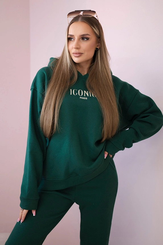 25935_3 Izoliuotas medvilnės , džemperis su siuvinėtomis + kelnės