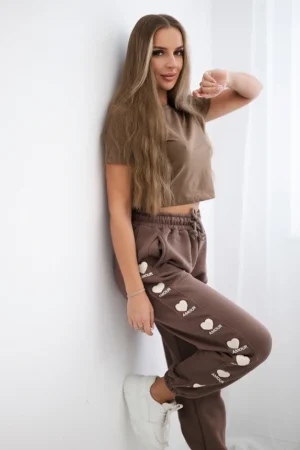 Amour medvilninės kelnės mocca