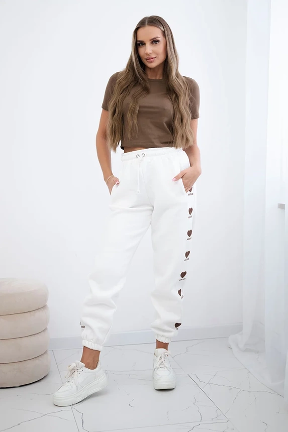 26620_1 Amour medvilninės kelnės ecru - Image 2