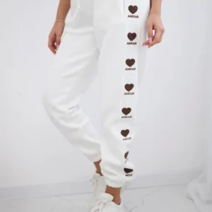 Amour medvilninės kelnės ecru