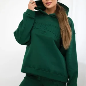 Izoliuotas medvilnės , džemperis + kelnės Brooklyn tamsiai