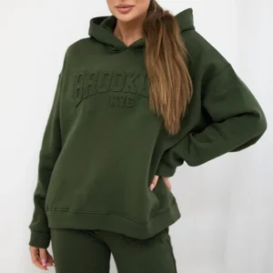 Izoliuotas medvilnės , džemperis + kelnės Brooklyn khaki