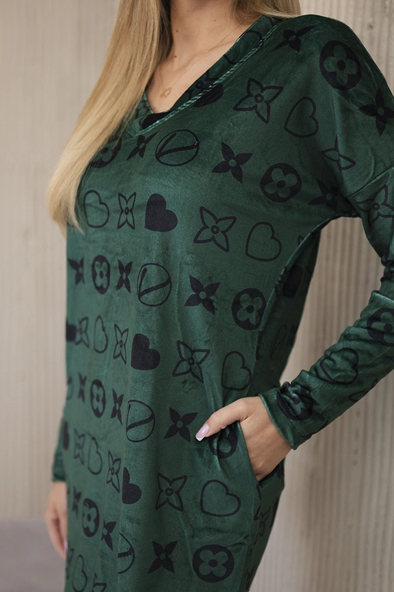 27422_4 Velvetinė suknelė su dekoratyviniu modeliu + - Image 4