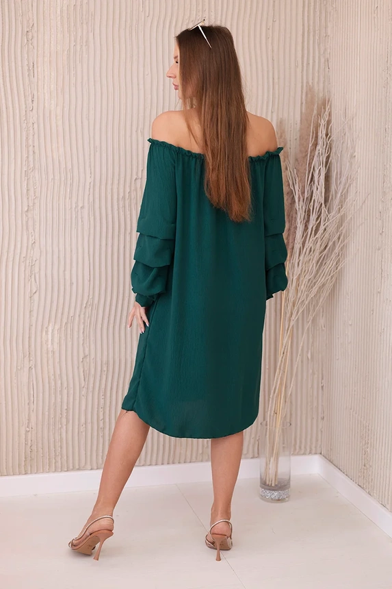 28137_6 Ispaniška suknelė su dekoratyvinėmis rankovėmis tamsiai - Image 3