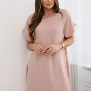 Suknelė su kišenėmis tamsiai miltelių