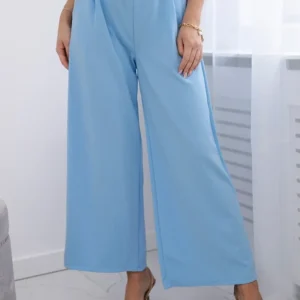 Viskozės kelnės su plačia koja