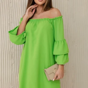 Ispaniška suknelė su maivymusi ant rankovės ryškiai