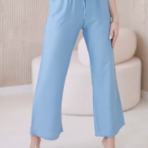 Viskozės kelnės plačioms kojoms