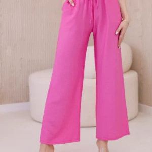 Viskozės kelnės plačioms kojoms