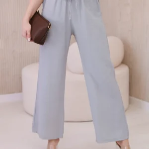 Viskozės kelnės plačioms kojoms