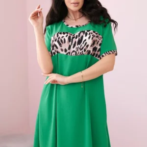 Leopardo rašto suknelė ryškiai