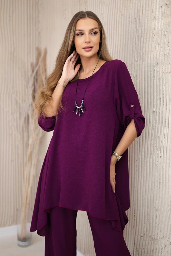 28814_3 Palaidinės + kelnės su pakabuku tamsiai