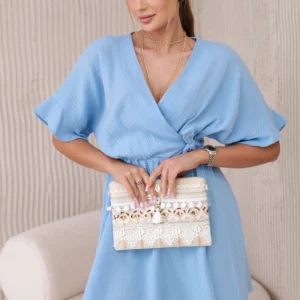 Muslino suknelė su juosmeniu