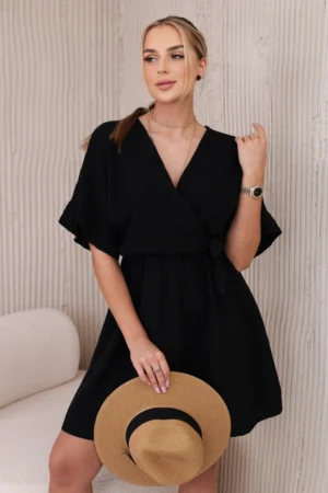Muslino suknelė su juosmeniu