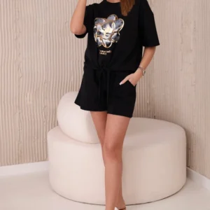 Naujas punto atspaudų palaidinės + šortai