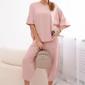 Medvilninis palaidinė + kelnės tamsiai miltelių