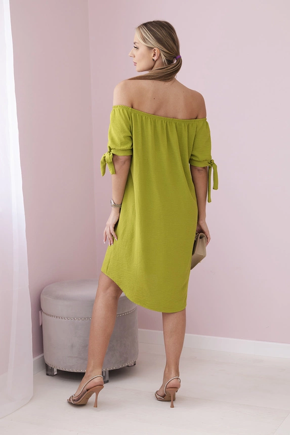 29184_3 Suknelė susieta ties rankovėmis kivi - Image 3
