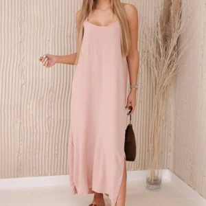 Ilga suknelė be petnešėlių miltelių